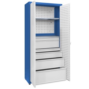 Szafa uniwersalna: 2 półki ocynkowane, 1 mały i 1 duży zestaw szuflad 23191 JOTKEL 