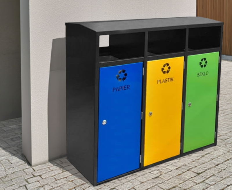 Pojemnik do segregacji śmieci na zewnątrz budynku - Jotkel